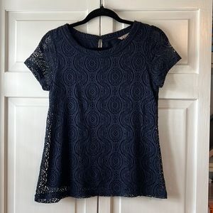 Banana Republic navy lace top with lining